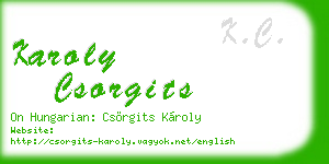 karoly csorgits business card